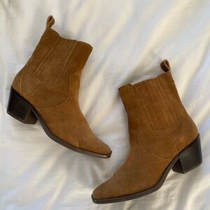 Crown Vintage Tan Suede Heeled Boots